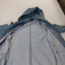 Yest Women's Front Button Blue Denim Removable Hoodie Coat Jacket Pockets Size 8 image 12