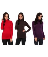 M. Rena Turtle Neck Long Sleeve Seamless Essential Top. One Size  - £25.52 GBP