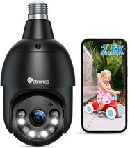 2.5K 4MP Light Bulb Security Camera 2.4 5GHz WiFi Indoor Outdoor Camera 355 PTZ  - £32.08 GBP