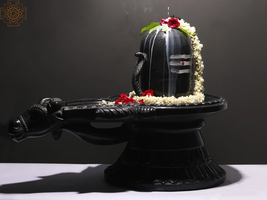 35&quot; Black Marble Shivling | Lord Shiva Idol | Handmade | Home Decor - £2,909.74 GBP