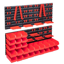 vidaXL 103 Piece Storage Bin Kit with Wall Panels Red and Black - €122,20 EUR