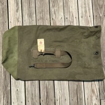 Vtg 1952 Korean War US Army Duffle Bag Type 1 Named Soldier Combs Railway Tag - $85.47