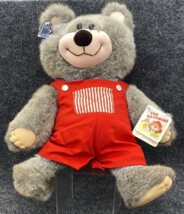 APPLAUSE PLUSH BEAR JETHRO #5923 The Hatfields Red Overall Rubber Feet 1... - £7.81 GBP