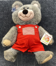 APPLAUSE PLUSH BEAR JETHRO #5923 The Hatfields Red Overall Rubber Feet 1... - £7.78 GBP