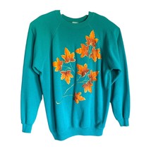 Vintage Fall Leaves Applique Glitter Paint Crewneck Sweatshirt Women&#39;s S... - €9,93 EUR
