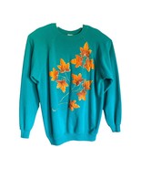 Vintage Fall Leaves Applique Glitter Paint Crewneck Sweatshirt Women&#39;s S... - €9,95 EUR