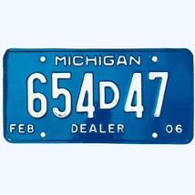 2006 United States Michigan Base Dealer License Plate 654D47 - £13.23 GBP