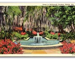 Spanish Moss and Fountain Bellingrath Gardens Mobile AL UNP Linen Postca... - $1.93
