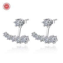 925 Sterling Silver beautiful Drop stud earrings with Cubic Zirconia DLES1085 - £11.79 GBP