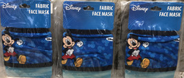 3 Ea Kids Disney Mickey Mouse Fabric Face Mask New-Black &amp; Blue-SHIPS N ... - £7.81 GBP