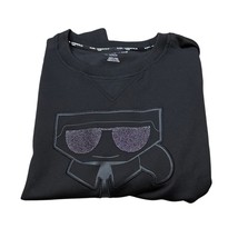 Karl Lagerfeld Crewneck Embossed Sweatshirt Black Size Medium New with tags - $709.59 MXN