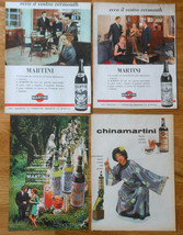 Martini 4x Vintage Auto Ads 1950s/60s Promo Advert Advertising Drink Poster - £6.57 GBP