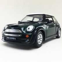 New 5&quot; Mini Cooper S Diecast Model Toy Car 1:28 Green Gift Kids - £14.28 GBP