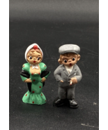 Spanish Mud People Villagers Man &amp; Wife Terra Cotta Alborox # 5 - $423.28 MXN