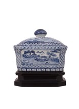 Blue and White Blue Willow Porcelain Candy Box with Stand - $118.79