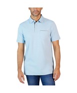 Tahari Men&#39;s Fine Cotton Interlock Short Sleeve Polo Shirts, CLOUD, S - $14.26