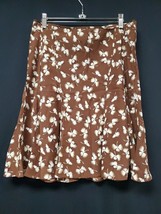 Gucci 100% Silk Skirt Brown Floral Printed Paneled Mini Skirt Size 42/ 6 - $3,592.63 MXN