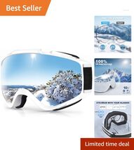 Frameless Spherical OTG Ski Goggles with Adjustable Strap for Ultimate C... - $49.45