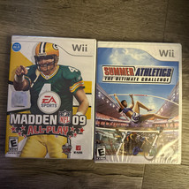 Wii Nintendo Madden NFL 09 All-Play EA Sports + Summer Athletics Brand New!! - £12.69 GBP