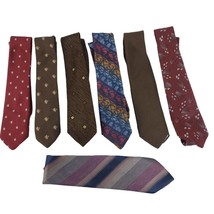 Vintage Set of 7 Classic &amp; Narrow Men&#39;s Neck Ties 70s 80s 90s Glendarby Downing+ - £30.84 GBP