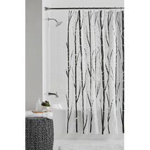 Trees Black &amp; White Frosted Background Shower Curtain, Modern, PEVA 70&quot;x... - £14.19 GBP