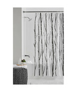 Trees Black &amp; White Frosted Background Shower Curtain, Modern, PEVA 70&quot;x... - £13.92 GBP