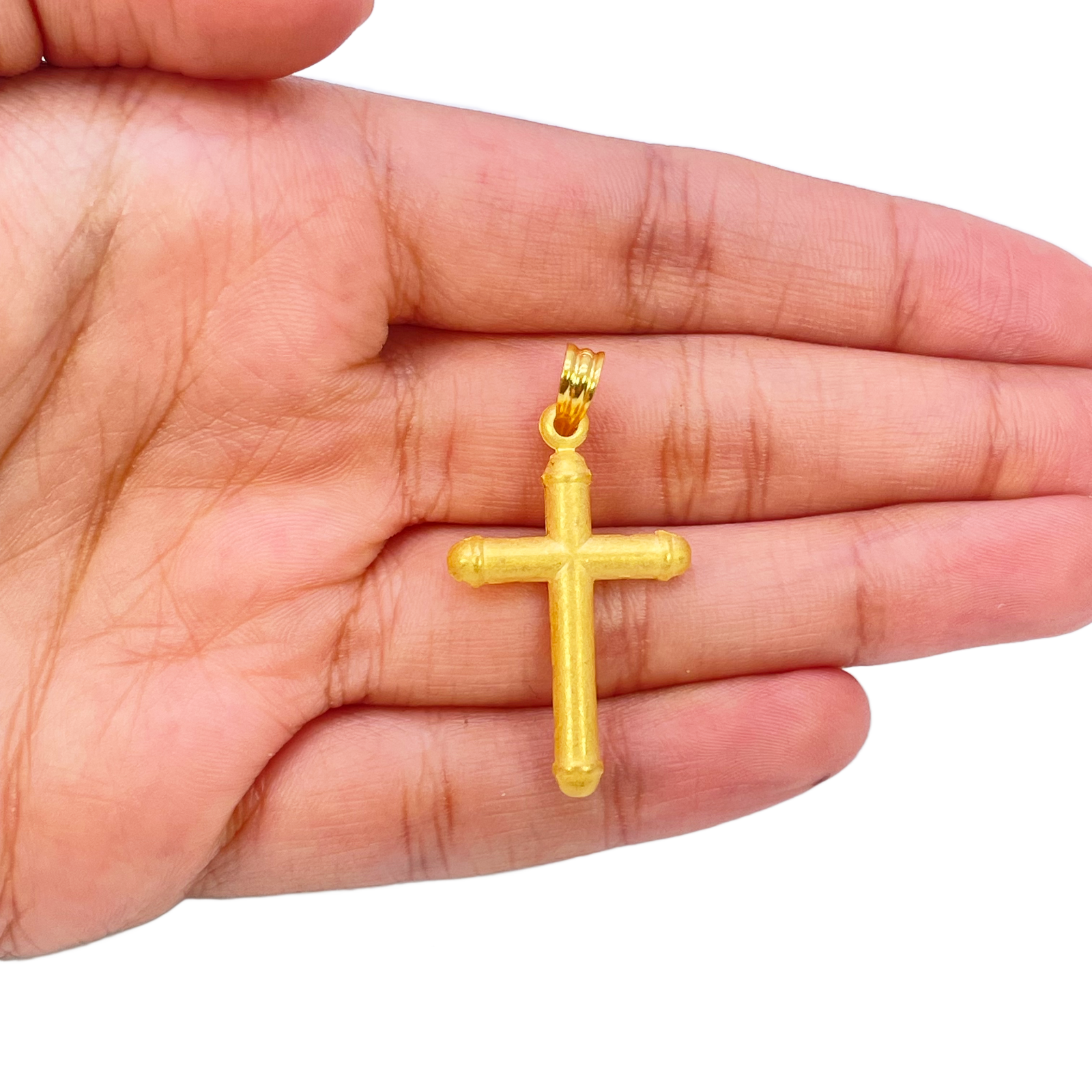 22ct Yellow Gold Matt Cross Pendant 35mm Length 19mm Width Item image 5