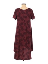 Lularoe Women&#39;s Medium Dress Burgundy Radio Retro Short Sleeve Medium - $19.80