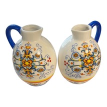 Set of 2 Ceramic Cruets – LTD Commodities – Italian-Style Floral Design – 4.5" T - $28.06 CAD