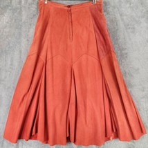 Diamonds Leather Skirt Womens 15/16 Orange Pleated Western Cowgirl Vinta... - £67.96 GBP