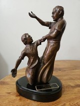 Man helping less fortunate Male Figure Art Bronze Statue Sculpture 12.75 In. - £44.76 GBP