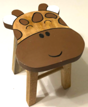 JRM Handicraft Mango Wood Brown Giraffe Sturdy Stool Chair Kids Children... - £28.99 GBP