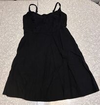 Old Navy women's black Linen blend summer dress elastic back size Medium - $14.99