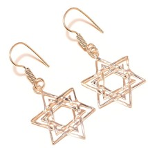Primer Designer Star Earring 925 Silver Overlay Handmade Artisan Dangle ... - $8.99