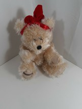 15 inch Hershey bear with red bow tan very soft and fluffy - $9.90