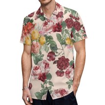 Mondxflaur Classic Flowers Button Down Shirts for Men Short Sleeve Pocke... - £20.77 GBP