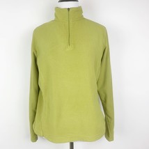 Lands End Womens Olive Green Half Zip Fleece Pullover Jacket Size S - $176.40 MXN