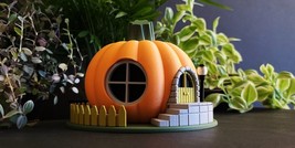 Limited Edition Miniature Dollhouse Fairy Garden Pumpkin Fairy House Set... - $46.75