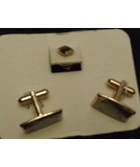 GENTLY USED Hickok Cuff Link &amp; Tie Tack Set - VGC - BEAUTIFUL GOLD PLATE... - $560.27 MXN