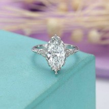 Marquise Cut 2.35Ct  Diamond Vintage Engagement Ring 14k White Gold in Size 6.5 - £197.52 GBP