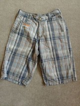 GUESS Los Angeles Shorts Boys Size 8 Gray Plaid 100% Cotton - $17.82