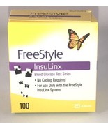 1-Abbott Freestyle InsuLinx Blood Glucose Test Strips 100Ct New In Box 9... - $39.48