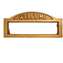 Welcome Sign Unfinished Natural Wood Address Name Plaque 20 x 9-inch Cra... - $19.97