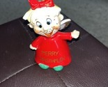 Vtg ‘50s KREISS “Merry Christmuth” Freckled Face Ceramic Christmas Bell ... - $19.80