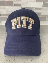 Pittsburgh Pitt Panthers Navy Blue Logo Memory Fit Flexfit Hat Cap TOW VTG - £11.46 GBP