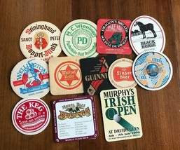 Lot of 13 Vintage Assorted Beer Bar Cardboard Coasters - $8.23