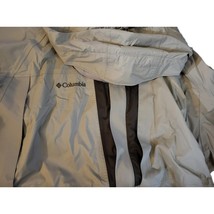 Mens Columbia Omni-Tech Waterproof Full Zip Hooded Rain Jacket LG in Tan... - $45.00