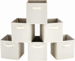 Beige, 10 Point 5 By 11 Inches, Set Of 6 Maidmax Fabric Storage Cubes, Cloth - £28.72 GBP