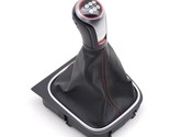 10-14 Mk6 Vw Gti Leather 6 Speed Manual Selector Shifter Knob Boot Trim ... - $118.80