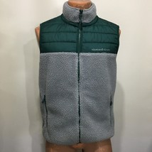 Vineyard Vines S Gray Green Fleece Vest Zip-Front - $33.81